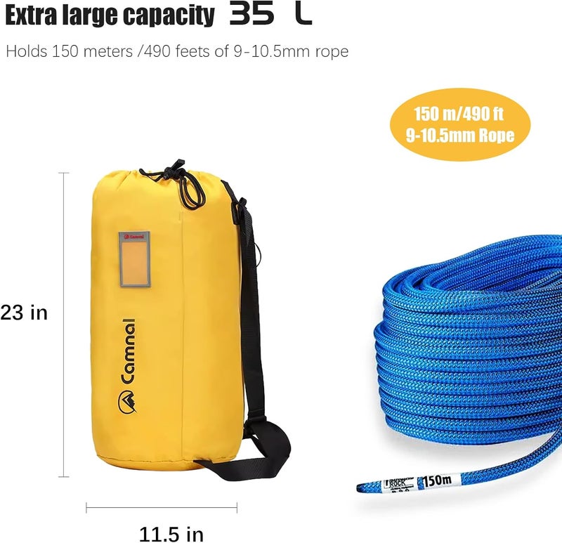 CAMNAL Large Capacity Arborist Throw Bag, Waterproof Folding Shoulder Backpack with Tightness and Carry Straps, Rock Climbing Gear Bag (500ft) - Image 2